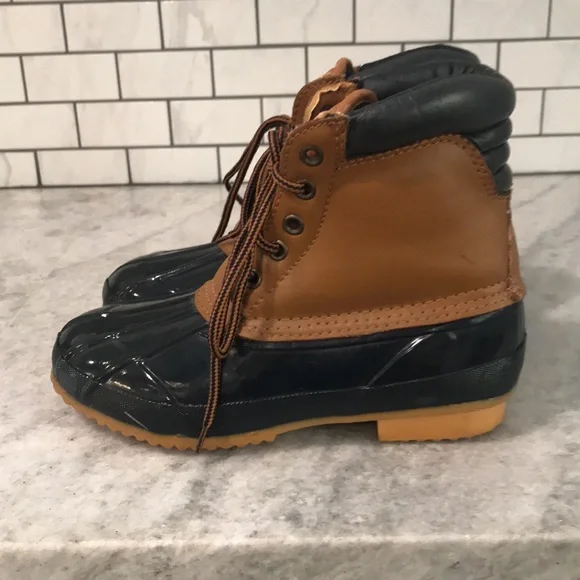 Thinsulate Duck Boots Womens Size 5 Insulated Blue Tan Waterproof - Picture 4 of 7